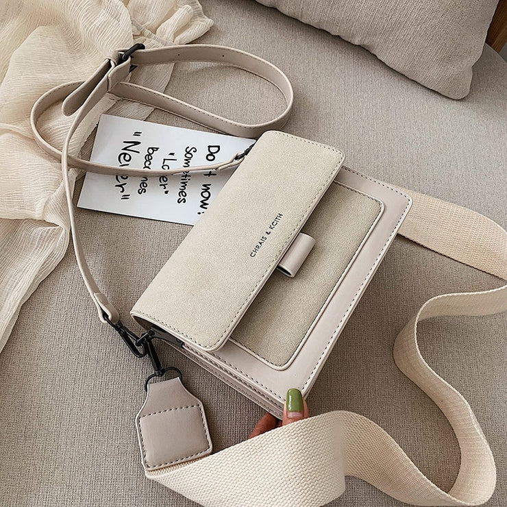 Small bag women new Korean version of small square bag wide shoulder strap fashion Joker shoulder Messenger bag
